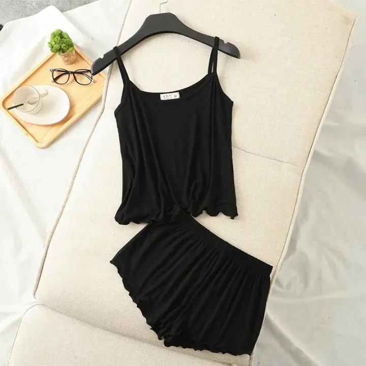 Summer%20new%20modal%20camisole%20sexy%20pajamas%20two-piece%20set%20thin%20loose%20shorts%20multicolor%20large%20size%20pajamas%20set%20home%20service%20womens%20-%20Image%202