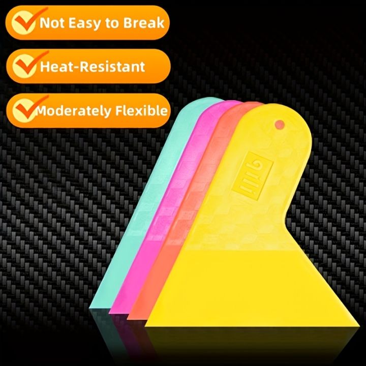 1Set4Color Car Tinting Tool,Non-slip Small Triangle Scraper - Suitable for Bubble-Free Vinyl Film、Paint Protection Film Applicat