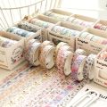 5 Rolls of Boxed Romantic Flower Handbook Tape, Cute DIY Fresh Decorative Washi Tape for Students, a Must-Have  for Students. 