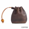Original Handmade Genuine Leather Unisex Coin Purse Cow Leather Coins Money Pocket Retro Wallet Drawstring Storage Bag. 