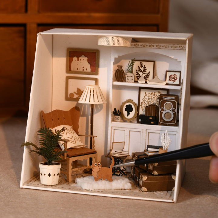 Baby House Mini DIY Kit for Making Room Toys, Home Bedroom Decoration with Furniture, Wooden Crafts, 3D Puzzle, Girl's Birthday