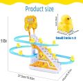 Climbing Ducklings Cartoon Race Track Set Little Lovely Duck Slide Toy Escalator Toy with Lights and Music (3 sliding ducks), Multi. 