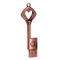 copper love heart shaped key usb flash drive pendrive pen drive 4gb 8GB 16gb 32gb 64GB metal keys memory Stick wedding . 