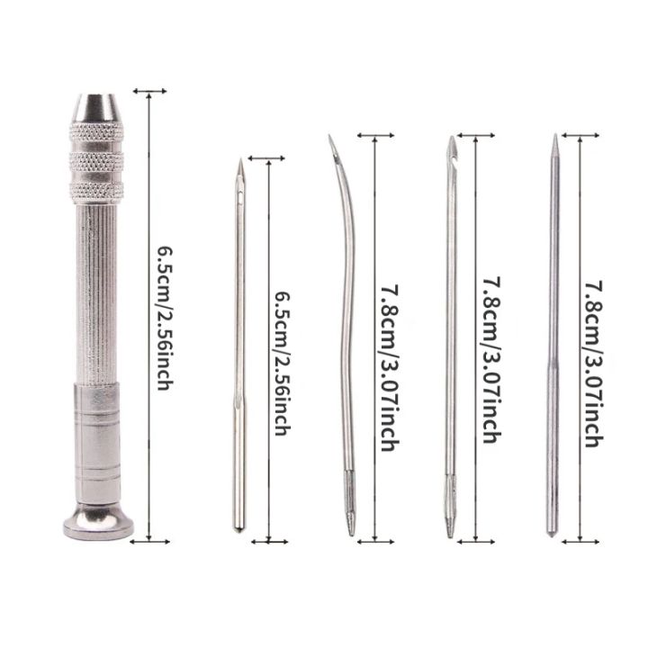 5Pcs/set%20Leather%20Sewing%20Kit%20Replaceable%20Needle%20with%20Awl%20Handle%20Set%20DIY%20Leathercraft%20Shoes%20Repair%20Tools%20Punch%20Stitching%20Needles%20-%20Image%203