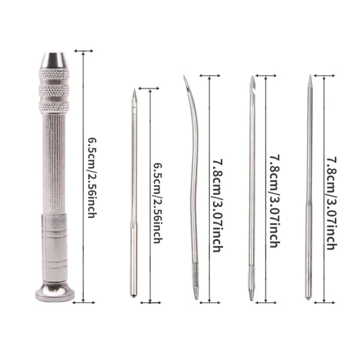 5Pcs/set%20Leather%20Sewing%20Kit%20Replaceable%20Needle%20with%20Awl%20Handle%20Set%20DIY%20Leathercraft%20Shoes%20Repair%20Tools%20Punch%20Stitching%20Needles%20-%20Image%203
