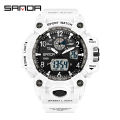 SANDA Luxury Brand Women's Digital-Analog Watches LED Digital Clock Casual Ladies Electronic Watch Women Reloj Mujer.