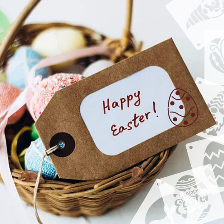 24PCS%20Mini%20Easter%20Stencil%20Set%203x3%20Inch%20Bunny%20Egg%20Flower%20DIY%20Painting%20Template%20Craft%20-%20Image%203