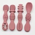 4 Pcs Silicone Baby Food Spoons Easy-to-Grip Training Utensils Children's for 6 Months Years Old Infants' for BPA-Free Christmas Gift Tableware. 
