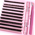 DIY Lashes Extension Kit Lash Bond and Seal Remover Eyelashes 200 PCS Clusters Makeup Tools for Gluing Lashes Gluing Glue. 