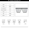 New Large-frame One-piece Sunglasses, European And American Fashionable Square Frame Sunglasses For Women, Colorful Glasses. 