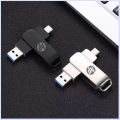 2TB hp original OTG metal USB flash drive type-C micro USB for laptop can use for iPhone iOS. 