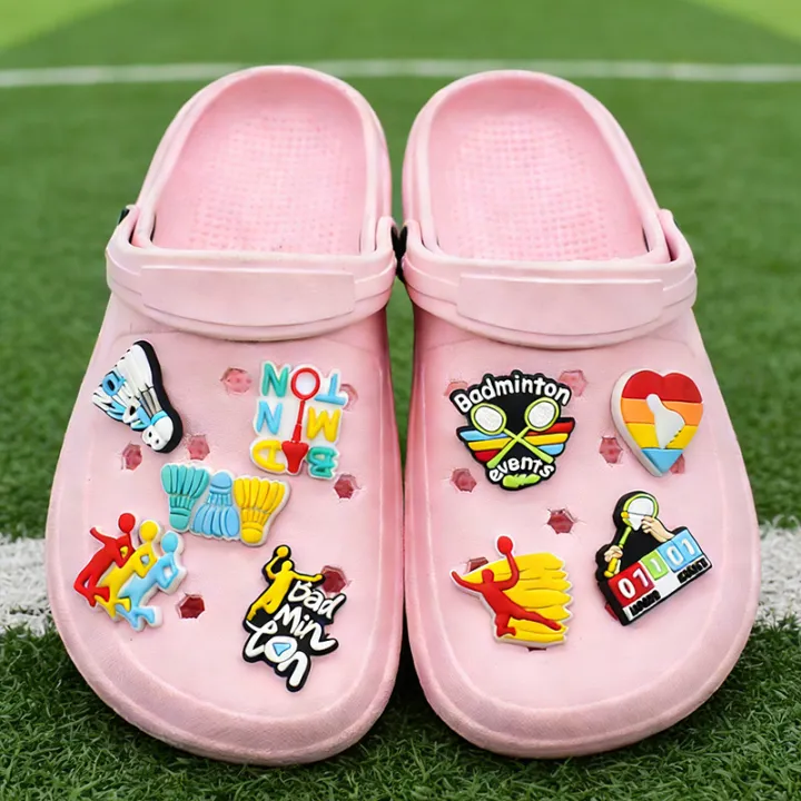 Badminton%20Sports%20Hole%20Shoe%20Charms%20PVC%20Clog%20Buckles%20Shuttlecock%20Racket%20Player%20Heart%20DIY%20Sandal%20Athlete%20Decor%20Sports%20Lover%20%20-%20Image%203