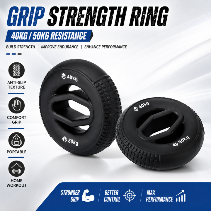 Grip Strength Ring 40kg 50kg Hand Exerciser Forearm Trainer Anti Slip Finger Workout Grip Trainer for Fitness Home Gym Trainings