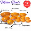 12 Pcs Plastic Bowl Set - Melon Design - 7 Different Sizes - Plastic Bowls for Kitchen - Plastic Bowls Set – Large Plastic Bowls - Plastic Bowls for Kids - Unbreakable - High Quality Bowls. 
