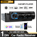 Car MP3 Player Detachable Panel 1din USB FM Radio Tuner with LED Segment Displays AUX Input USB Bluetooth Phone/Remote control.