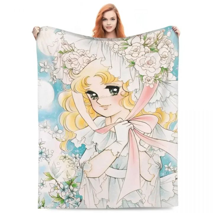 Candy Candy Manga Fleece Blankets Drama Adventure Custom Throw Blankets for Sofa Bedding Lounge