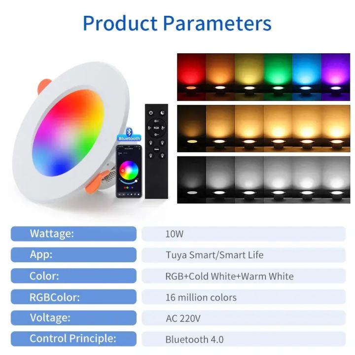Tuya%20Smart%20220V%2010W%20LED%20Downlight%20RGB%20WW%20CW%20Bluetooth%20Dimmable%20RF%202.4G%20Remote%20Group%20Control%20for%20Bedroom%20Living%20Room%20Decorate%20lightify%20-%20Image%205