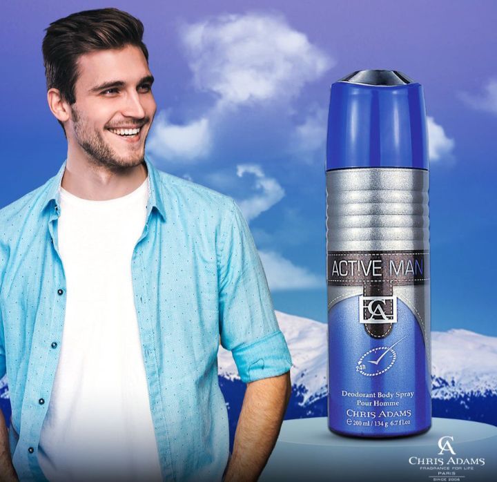 Chris Adams Deodorant Perfume Spray - Active Man, 200ml