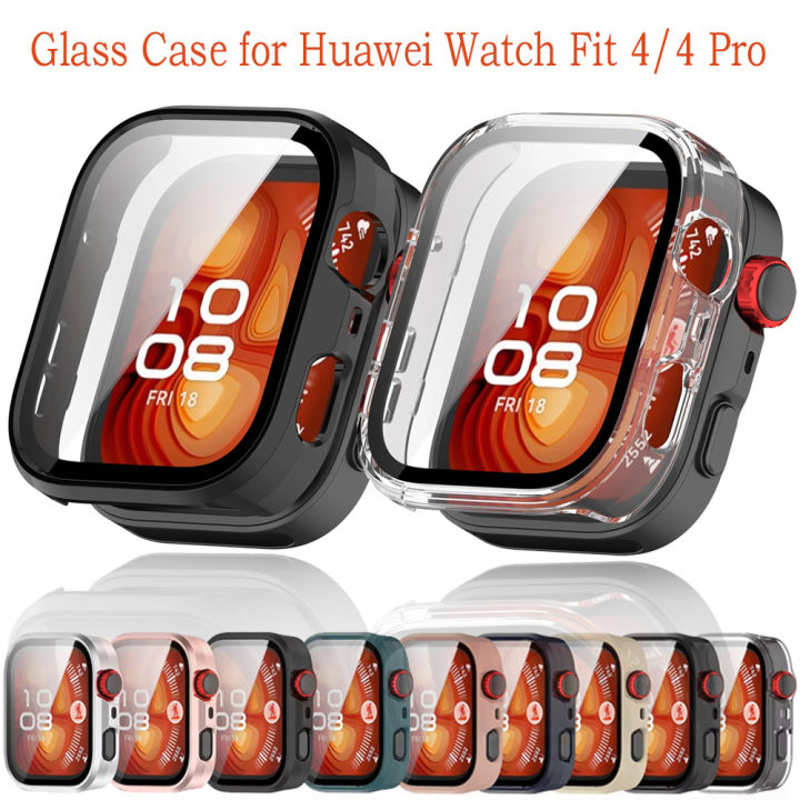For Huawei Watch Fit 4 & Fit 4 Pro All-Around Screen Protector Glass+Cover Hard PC Bumper Tempered Glass Watch Case For Huawei Watch Fit 4 & Fit 4 Pro