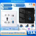 Tuya Smart Multiplug Wall Socket with USB Quick Charging. 