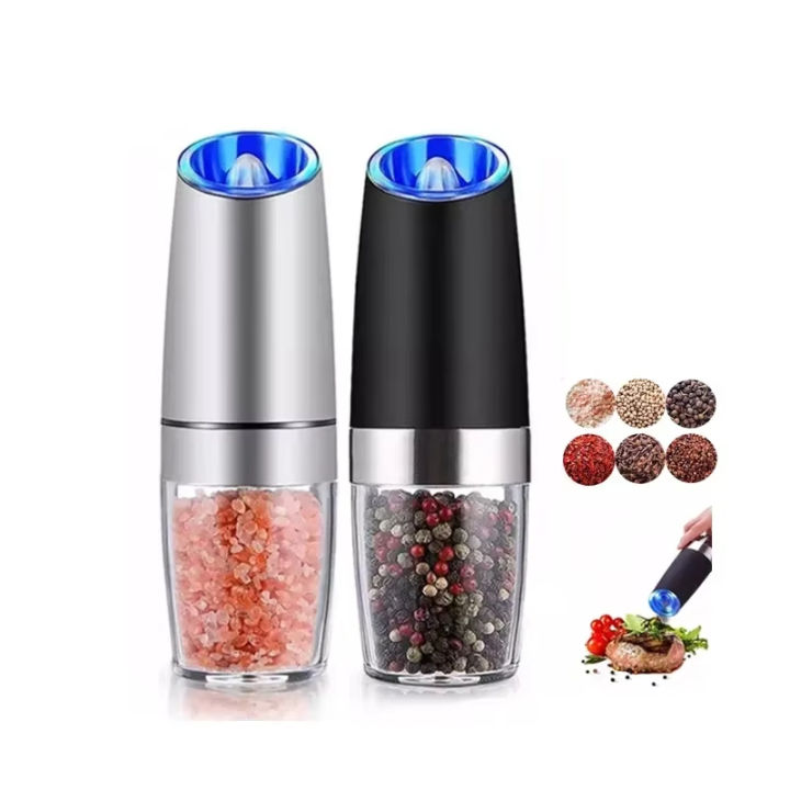 Electric Automatic Mill Spice Salt and Pepper Grinder Gravity LED Light ...