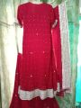 Red Lehnga With Maxi Style Shirt 2 in 1 Bridal Barat Dress. 