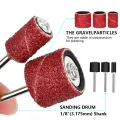 CMCP 102/132pcs Sanding Drum Set 1/4 3/8 1/2 Inch Sanding Bands With Sanding Mandrels For Nail Dremel Accessories. 