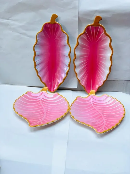 Pack%20of%204%20Melamine%20Leaf%20Platter%20Serving%20Food%20Etc%20-%20Image%202