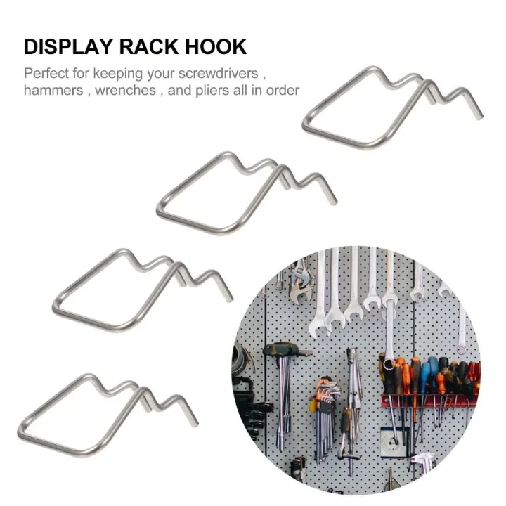 5Pcs%20Pegboard%20Plier%20Holders%20Stainless%20Steel%20Double%20Loop%20Pegboard%20Hooks%20Accessories%20Shelving%20Display%20Hooks%20for%20Store%20-%20Image%205