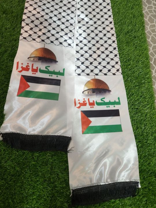 SKY FLAG Palestine scarf 14x130cm Scarf Printing Satin Palestinian national day Scarves palestine shawl Palestinian Flag Scarf