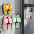 2Pcs Slipper Hooks Bathroom Wall Mounted Punch-Free Slipper Racks Self-Adhesive Storage Rack for Slipper Shoes Hanger Holder.