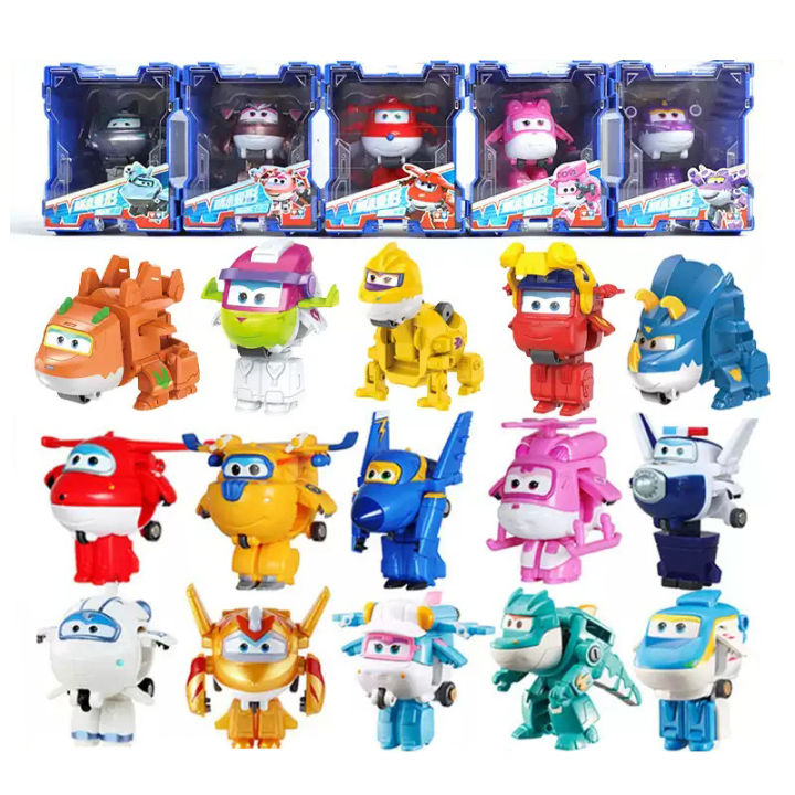 Selling Super Wings Scale Mini Transforming Anime Deformation Plane Robot Action Figures Transformation Toys For Kids Xmas 