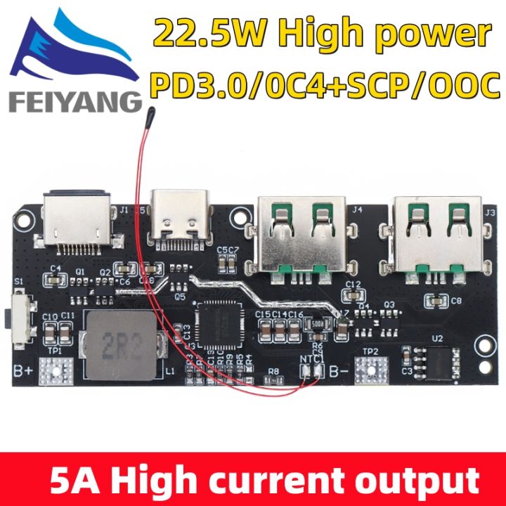 QC4.0 QC3.0 LED Dual USB 5V 4.5A 22.5W Micro/Type-C USB Mobile Power Bank 18650 Charging Module Temperature / Circuit Protection