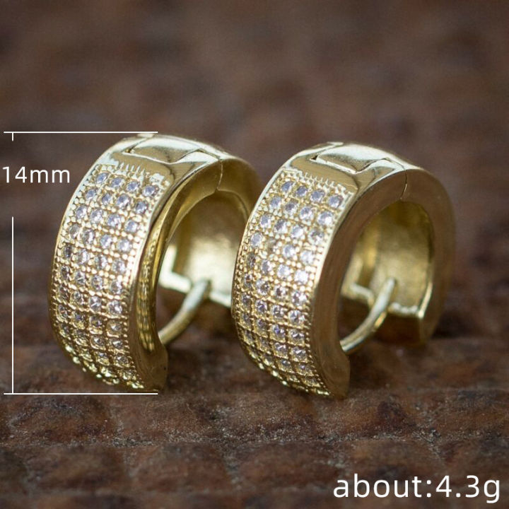 Huitan%20Small%20Round%20Hoop%20Earrings%20for%20Men/Women%20Shiny%20White%20Zirconia%20Simple%20Stylish%20Daily%20Wearable%20Earring%20Unisex%20Fashion%20Jewelry%20-%20Image%205