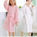 Kids Spring/SummerSwim Robe Waffle Weave Bathrobe for Older Children Bath Towel with Quick-Dry Absorbent Fabric Cotton Bathrobe.