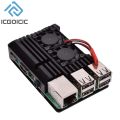 For Raspberry Pi 4 3 Model B 3B Plus Aluminum Case with Dual Cooling Fan Metal Shell Enclosure for RPI Raspberry Pi 4 3 Model. 