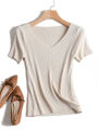 Pullover knitted Short Sleeve knitted Sweater Women Spring Summer Slim Basic Solid Casual Base Female knitting shirts 2026 Korea.