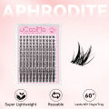 uCoolMe Lashes Aphrodite Invisible Band Individual Clusters Soft and Lightweight False Eyelashes Extension for Home Makeup Use. 