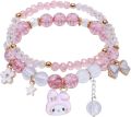 stone Beads Bracelet With Cute Charms For Girls. 