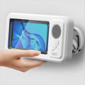 Shower Phone Holder with Bluetooth Speaker IPX4 Waterproof Anti-Fog Touch Screen Wall Mount Phone Holder for Shower Bathroom.