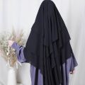 Three Layers Chiffon Khimar. 