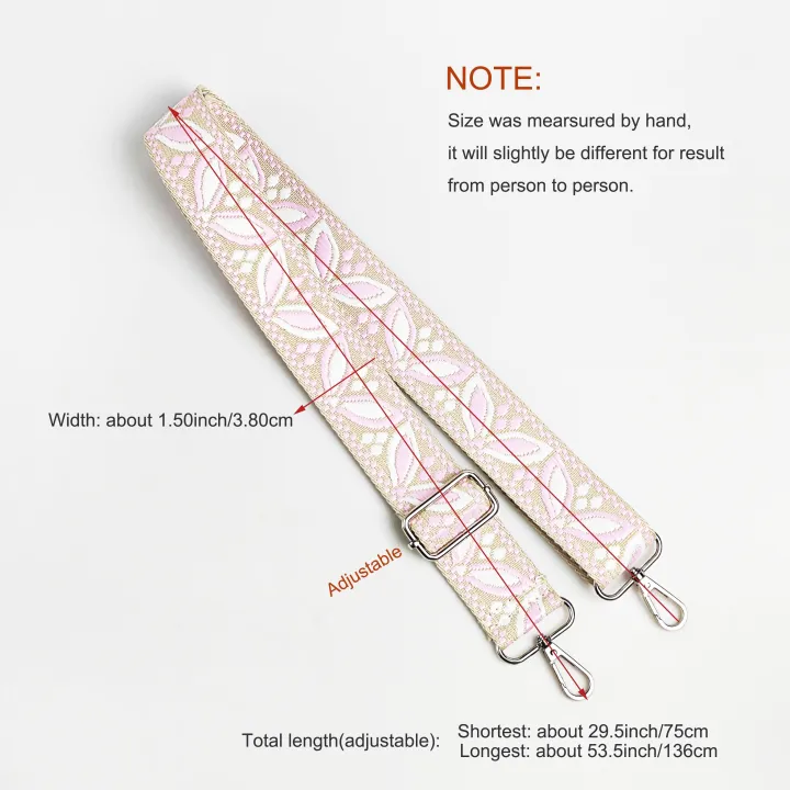 1%20Piece%201.50inch%20Wide%20Adjustable%20Handbag%20Purse%20Strap%20Replacement%20Crossbody%20Shoulder%20Strap%20Magnolia%20Pattern%20Jacquarded%20%20%20Strap%20-%20Image%205