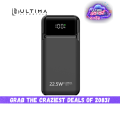 Ultima Boost 20K Pro 20000mAh Powerbank with 22.5W Fast Charging | LED Display | Triple Ports |  Supports PD, QC3.0, Universal Compatibility | 2 Way Charging | ChargeSafe technology Power bank. 
