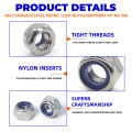 200pcs DIN985 Hex Nylon Insert Self Lock Nut Nylock Locknut Assortment Kit Set M2 M2.5 M3 M4 M5 M6 M8 304 A2-70 Stainless Steel. 