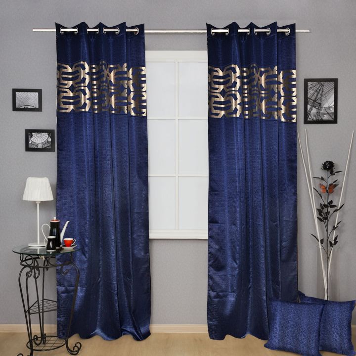 Fancy Curtains 2pc, self print fabric Nice Quality, 8 feet length and 4.5 feet width