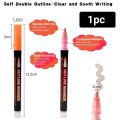 Double Line Outline Pens, Mix Colours Metallic Markers Glitter Writing Drawing Doodle Pens for Christmas Card Writing, Birthday Greeting, Scrap Booking, DIY Art Crafts 1 pc. 