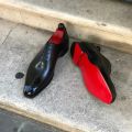 New Red Sole Brogue Shoes Men Black Business Mens Formal Shoes Lace-up Round Toe Spring/Autumn.