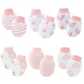 6Pairs/lot Newborn Gloves Protection Face Baby Boy Mittens Soft Cotton Anti-Scratch Gloves Cartoon Printed Girls Infant Supplies. 