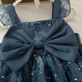 Summer Baby Girl Dress Bow Sequined Sleeves Princess Tulle Dress for Kids Girl Dance Party Gown Summer Clothes.