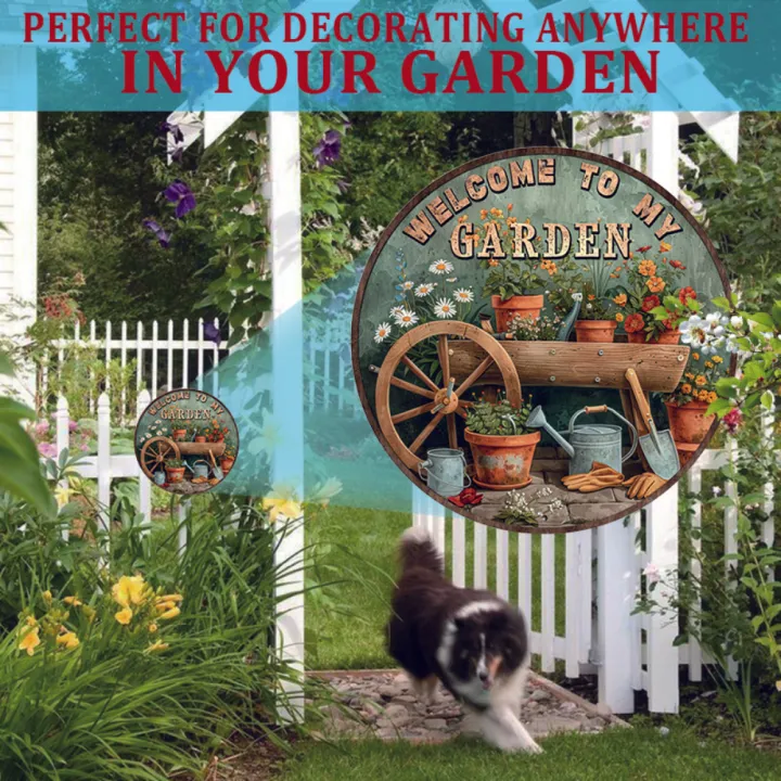 Nostalgic%20Vintage%20Welcome%20to%20My%20Garden%20Round%20Aluminum%20Sign%20WeatherResistant%20for%20Indoor%20&%20Outdoor%20Decor%20with%20PreDrilled%20Holes%20-%20Image%204